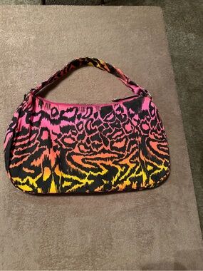 Vibrant Neon Rainbow Tiger Print Shoulder Bag - Y2K Aesthetic Underarm Purse